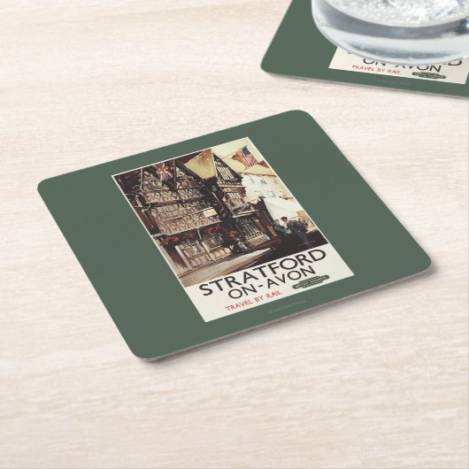 Garrickインおよびハーバード家の柵ポスター スクエアペーパーコースター (アングル)