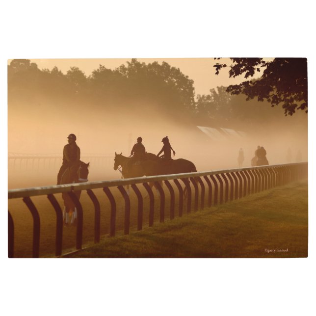 Garry Manuelによるサラトガでの午前中の会話 メタルプリント (正面)