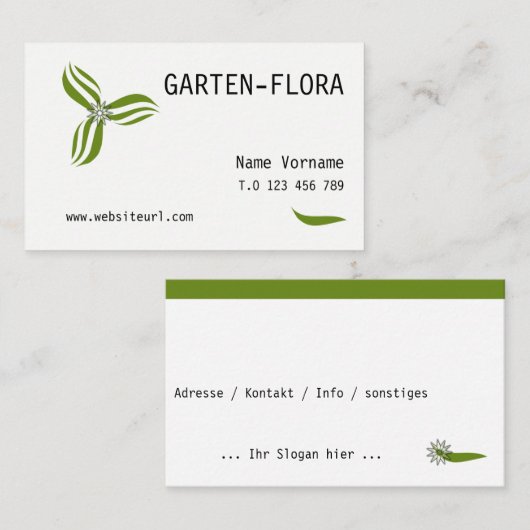 garten flora 名刺 (正面/裏面)