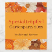 Gartenparty Retro 1970er Stil ワインラベル (シングルラベル)
