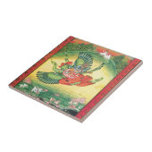 Garudaの素晴らしいのに乗るVishnuおよびLakshmi タイル (側面)