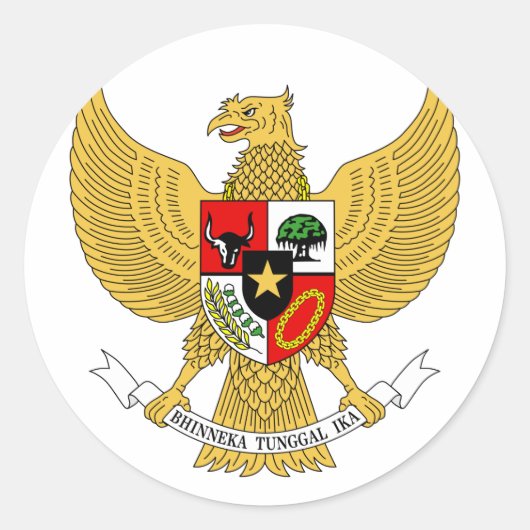 Garuda Pancasila、Arms Indonesia、インドネシア ラウンドシール (正面)