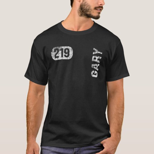 Gary Indiana 219エリアコードヴィンテージレトロ Tシャツ (正面)