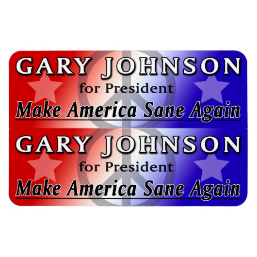 Gary Johnson for President 2x6 Flexi Magnets マグネット (横)