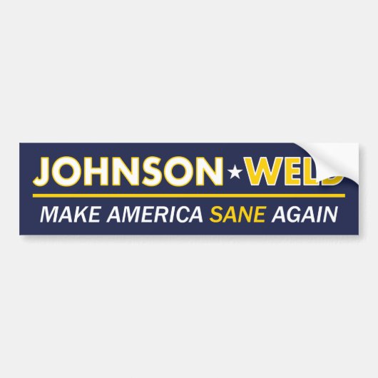 Gary Johnson / Weld Sane Americaバンパーステッカー バンパーステッカー (正面)