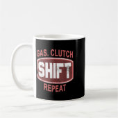 Gas Clutch Shift Repeat Funny Car Enthusiast Manua コーヒーマグカップ (左)