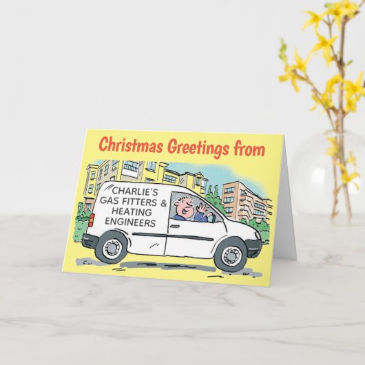 Gas Fitters Heating Engineers Business Name on Van カード (黄色い花)