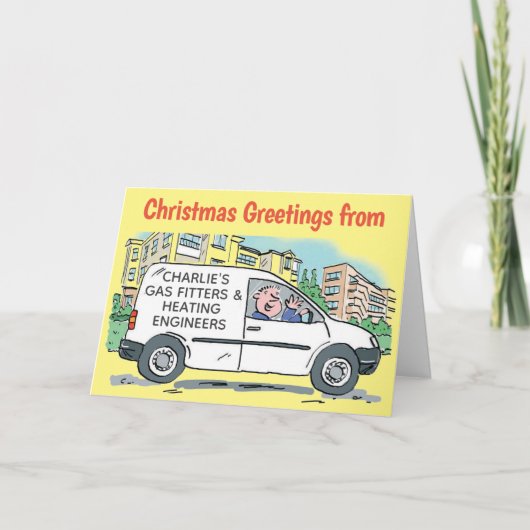 Gas Fitters Heating Engineers Business Name on Van カード (正面)