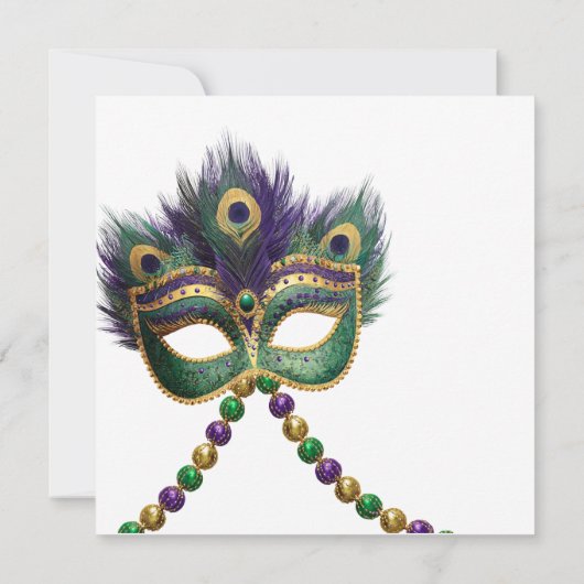 Gas Lamp | Mardi Gras Beads | Masquerade  招待状 (裏面)