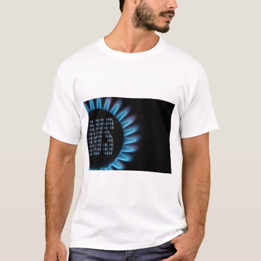 Gasflamme von einem Kochfeld mit dem Wort AUS (Deu Tシャツ (正面)