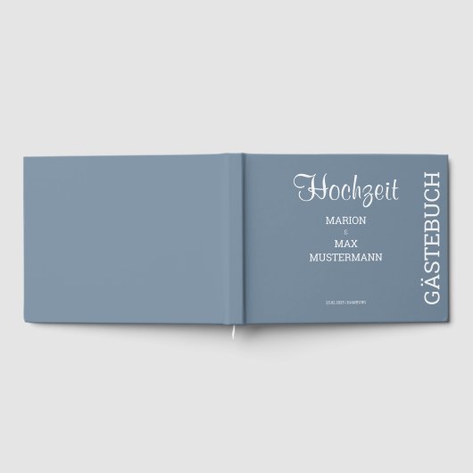 Gästebuch Hochzeit Dusty Blue 01 ゲストブック (全面)
