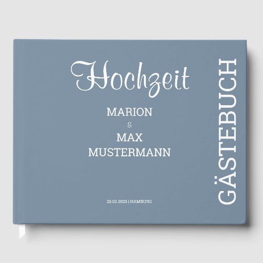 Gästebuch Hochzeit Dusty Blue 01 ゲストブック (正面)