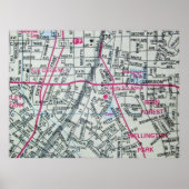 Gastonia, NC Vintage Map Poster ポスター (正面)