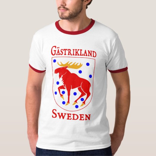Gästrikland、スウェーデン(Sverige) Tシャツ (正面)