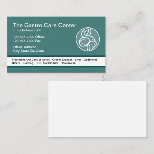 Gastroenterologist Intestinal Theme 名刺 (正面/裏面)
