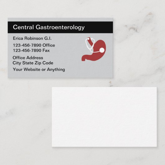 Gastroenterologist Medical Business Cards Design 名刺 (正面/裏面)