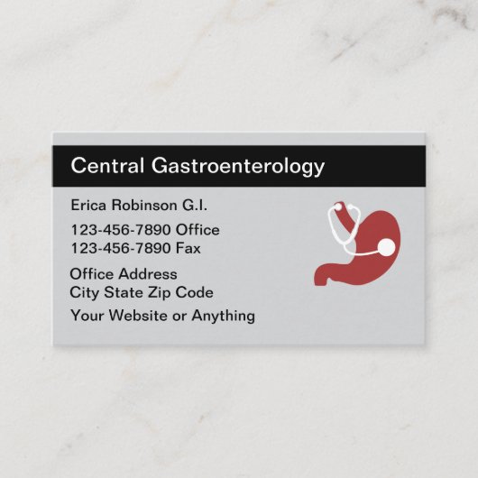 Gastroenterologist Medical Business Cards Design 名刺 (正面)