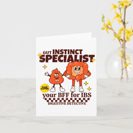Gastroenterologist Retro Intestine Gift Ibs Gi Nur カード (黄色い花)