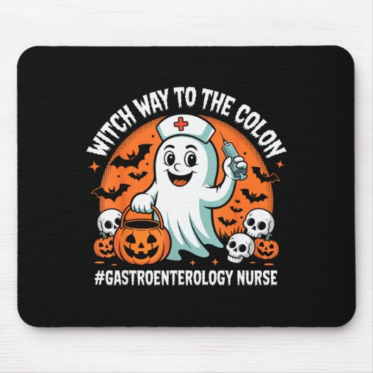 Gastroenterology Nurse Funny Halloween Ghost Nurse マウスパッド (正面)