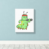 Gaterpillar at Strengthトレーニングとダンベル キャンバスプリント (インサイチュ (ウッドフロア))