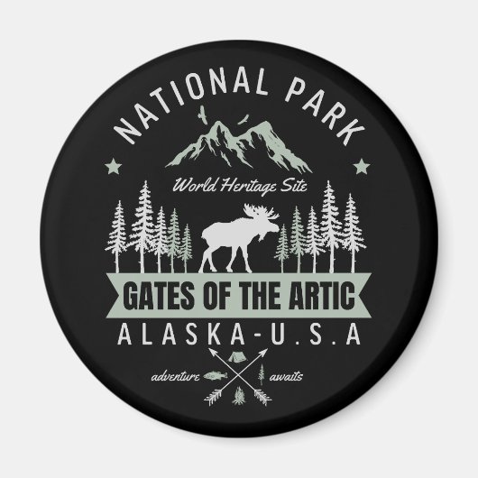Gates of the Arctic – Moose and Forest Alask マグネット (正面)
