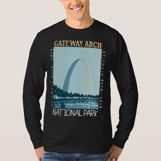 Gateway Arch National Park Distressed Vintage Tシャツ (正面)