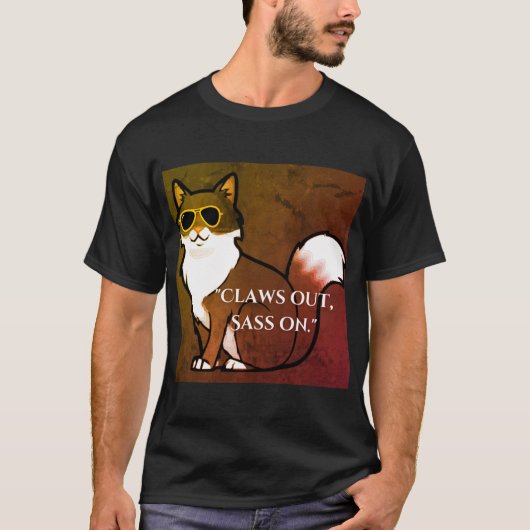 「Gateway Cat - H爪Out Sass On」（ゲートウェイ猫 – 爪Out Sass  Tシャツ (正面)