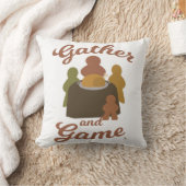 Gather and Game サンクスギビング アート デザイン クッション (ブランケット)