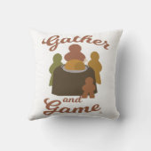 Gather and Game サンクスギビング アート デザイン クッション (裏面)
