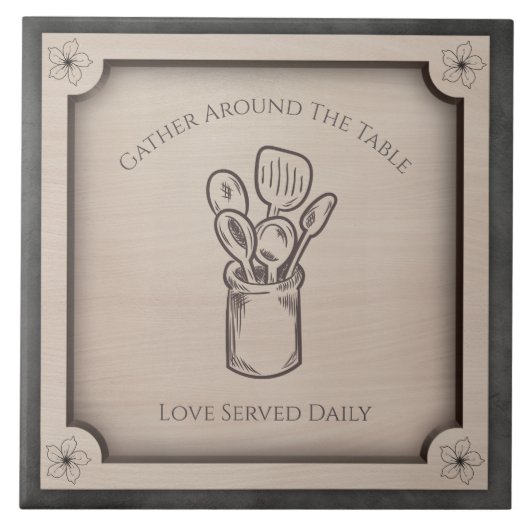 Gather Around The Table Rustic Kitchen Accent Tile タイル (正面)