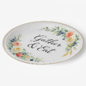 Gather & Eat Elegant Floral Dinner Plate ペーパープレート (アングル)