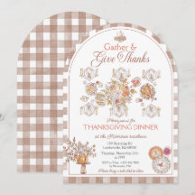 Gather & Give Thanks 水彩サンクスギビング招待状