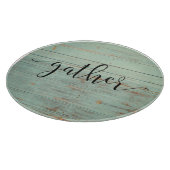 Gather Script Wood Sage Greenヴィンテージ カッティングボード (角)