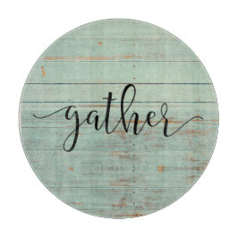 Gather Script Wood Sage Greenヴィンテージ カッティングボード