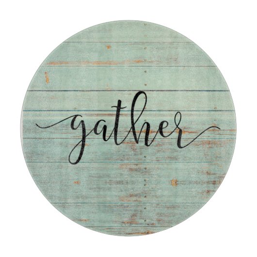 Gather Script Wood Sage Greenヴィンテージ カッティングボード (正面)