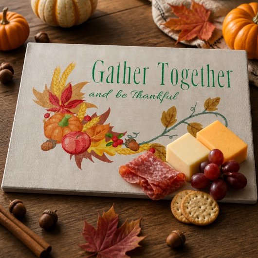 Gather Together | 秋をテーマにした15"x11" カッティングボード