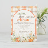 Gather Together Gingham Thanksgiving Invitation 招待状 (スタンド正面)