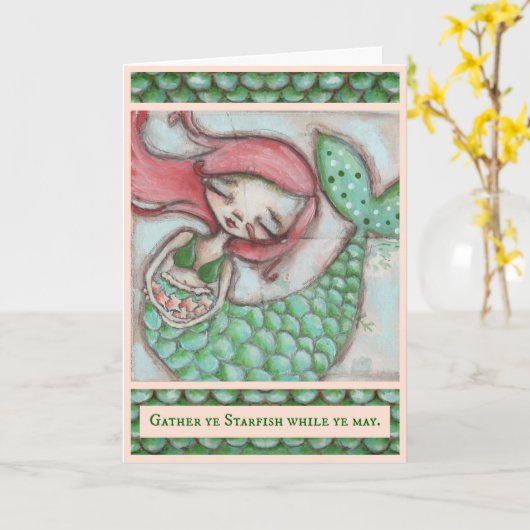 Gather Ye Starfish - Birthday Card カード (黄色い花)