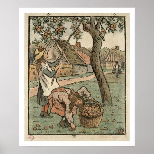 Gathering Apple, from 'Travaux des Champ', engra ポスター (正面)