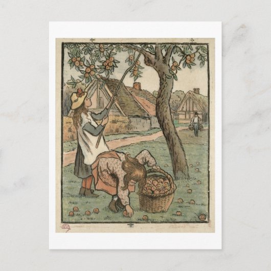 Gathering Apple, from 'Travaux des Champ', engra ポストカード (正面)