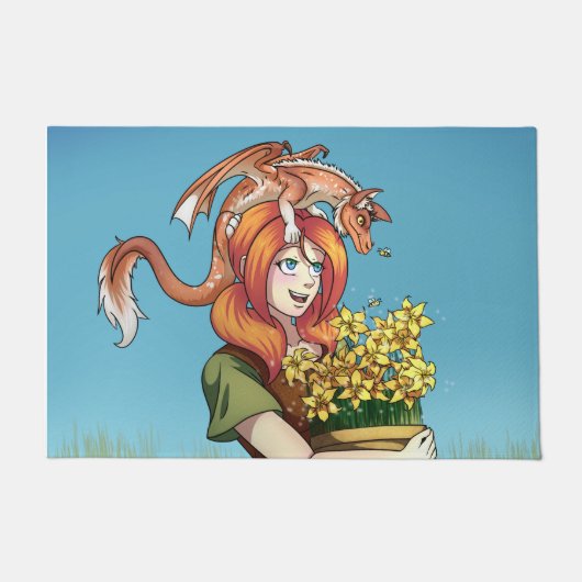 Gathering Flowers with a Dragon ドアマット (正面)