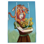 Gathering Flowers with a Dragon ミディアムペーパーバッグ (裏面)
