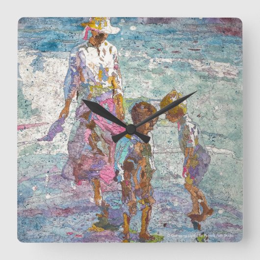 Gathering Light © – Fine Art Wall Clock スクエア壁時計 (正面)