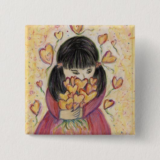 Gathering Loveハートボタンラペルピン 缶バッジ (正面)