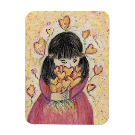 Gathering Loveハート感動的冷蔵庫用マグネット マグネット (縦)