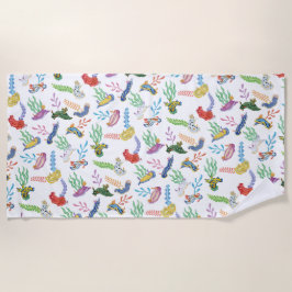 Gathering of Nudibranchs | Ocean Art Design ビーチタオル