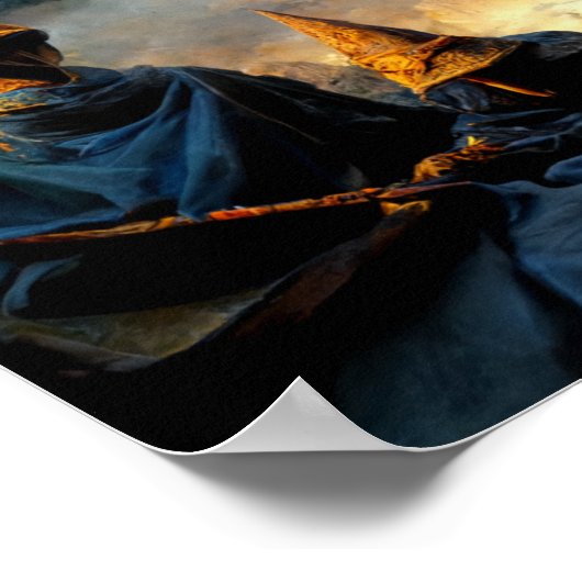 Gathering of the Wizards. Halloween Magic AI Art ポスター (角)