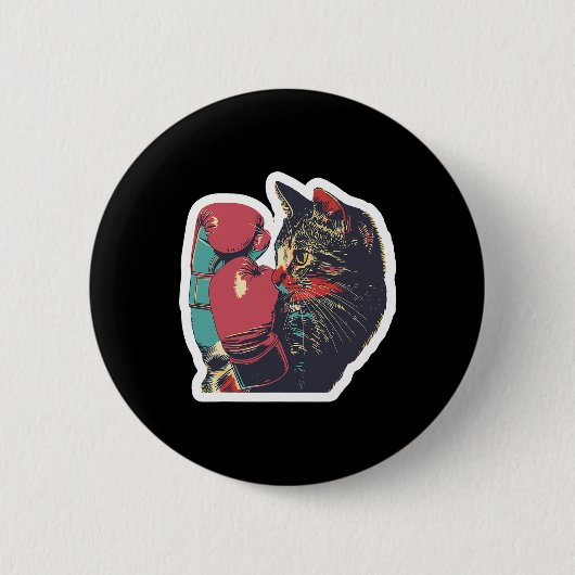 Gatito De Boxeoボクサークール猫ボクシング手袋とC 缶バッジ (正面)