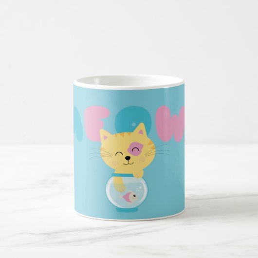 Gatito juguetón Meow! コーヒーマグカップ (中央)