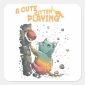 Gatito Sonriente スクエアシール (正面)